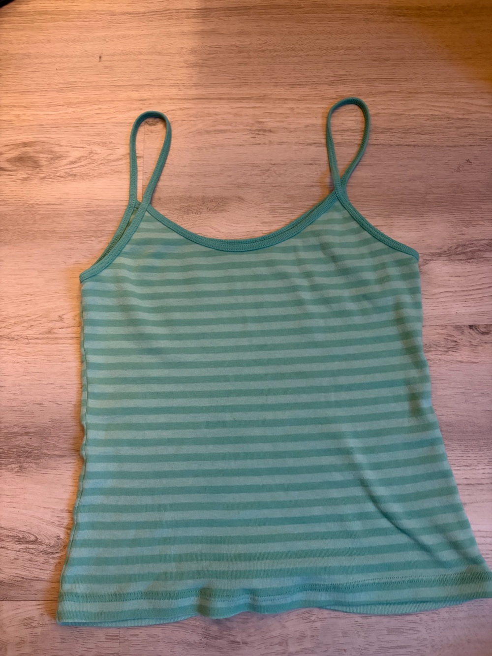Brandy Melville Mint Green Striped Tank